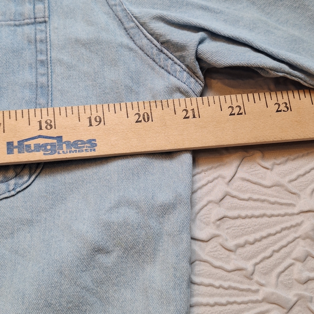 Men's Light Blue Patchwork Shirt - image 5